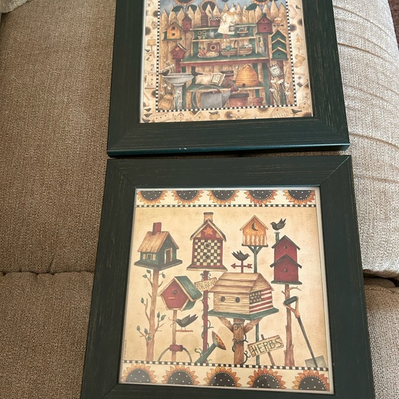Debbie Mumm Vintage Farmhouse Country Birdhouses Framed Wall Hanging Pictures - Picture 8 of 14